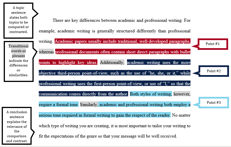 a comparison essay focuses on